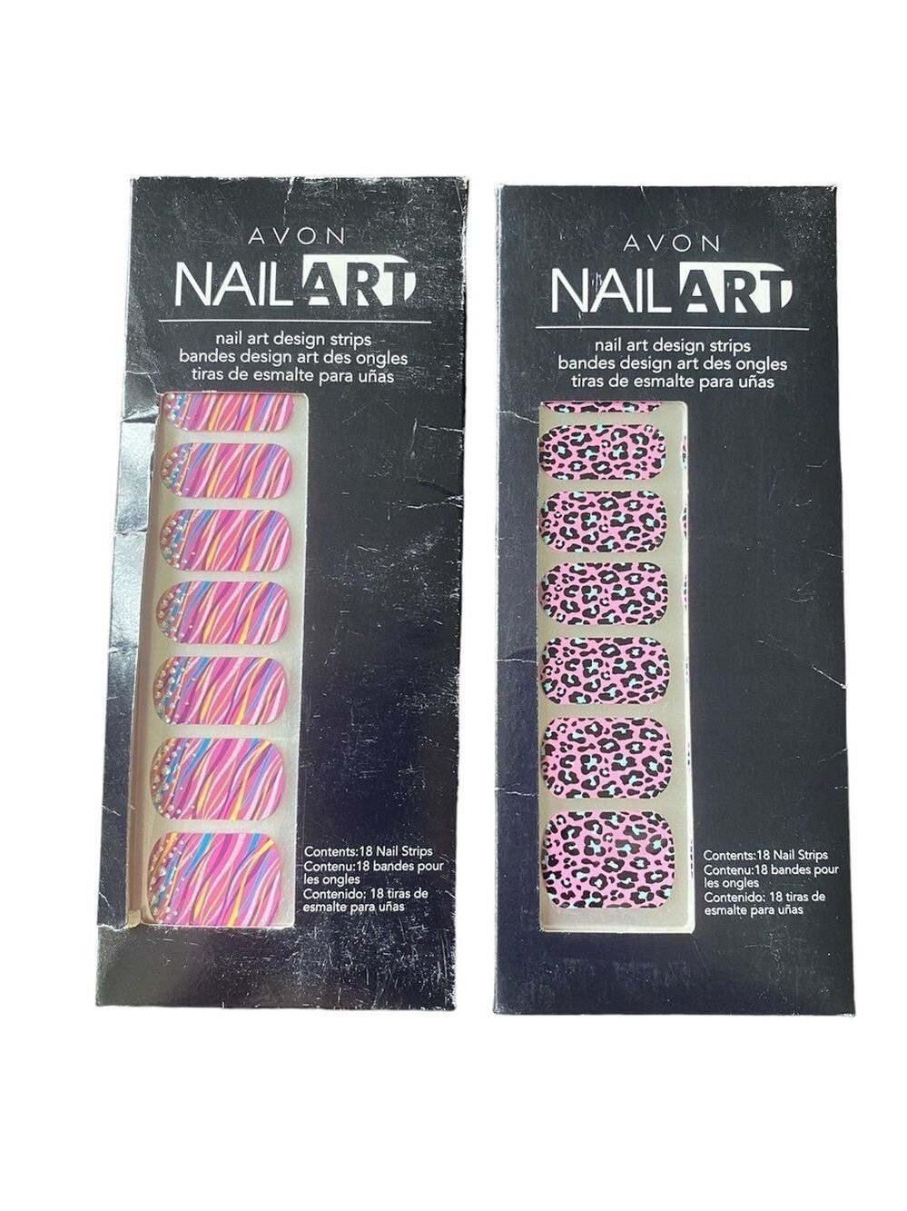 Avon Nail Art Nail Polish Stickers Pink Cheetah Color Street NEW